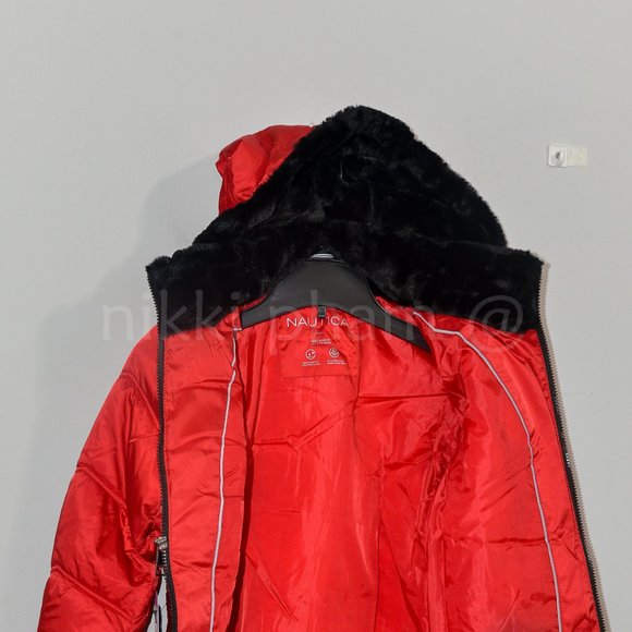 NWT Nautica Ladies’ Puffer Jacket IN RED - Picture 9 of 11